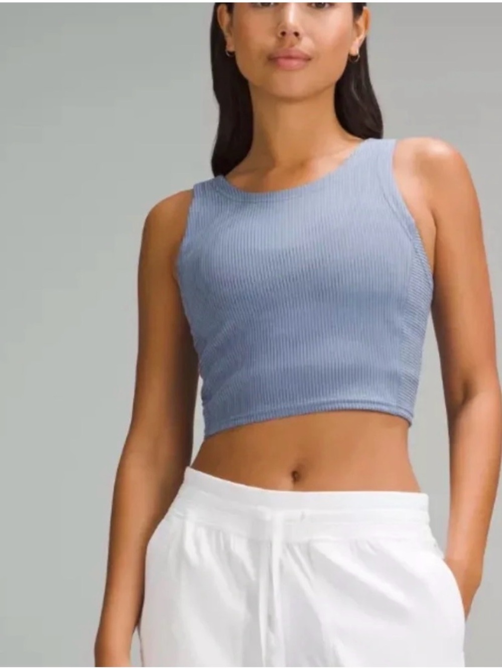 New Lululemon Size 2 Ribbed Softstreme Cropped Tank OASB Oasis Blue